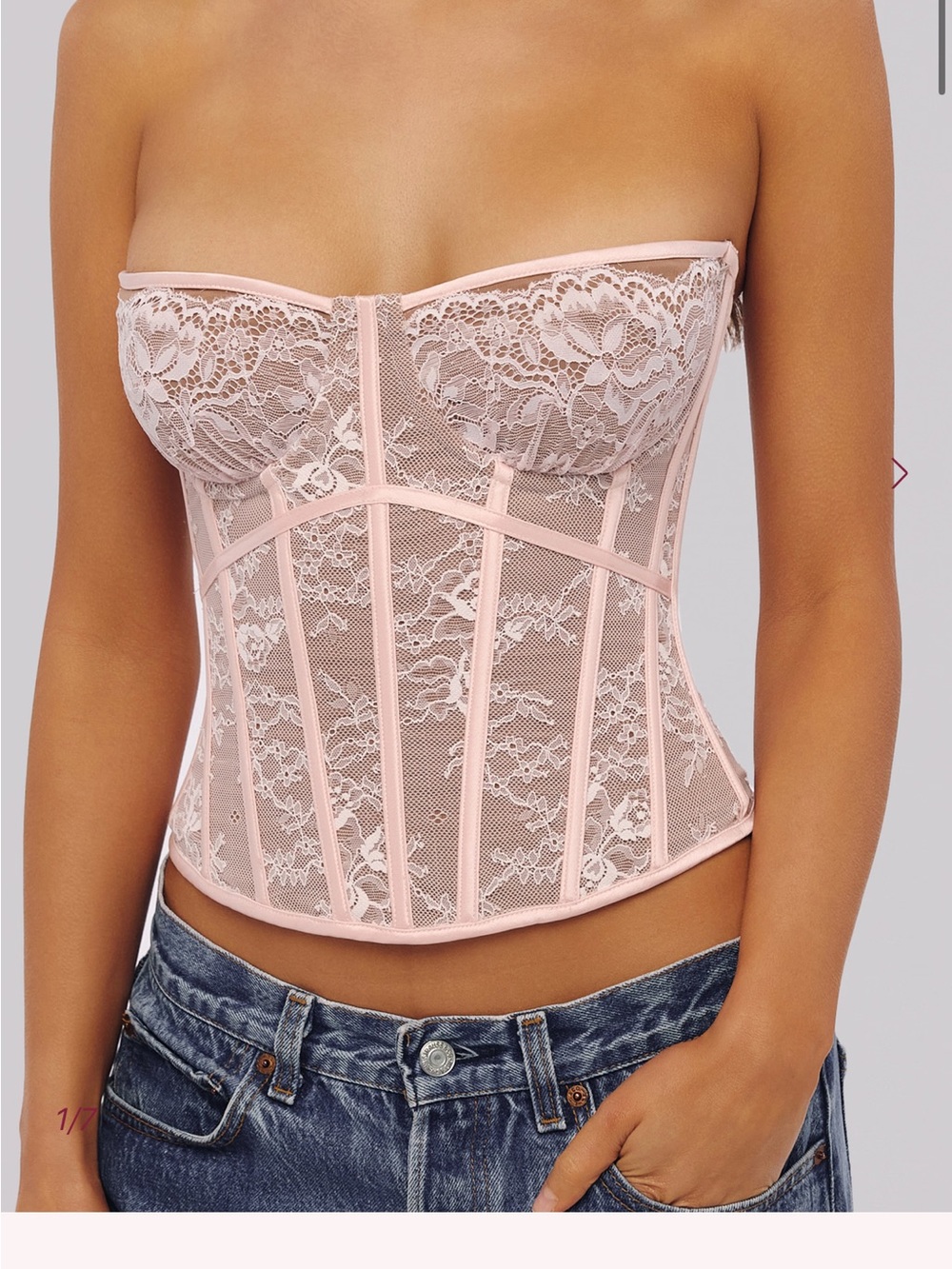 House of CB Blush Pink Lace Corset Top